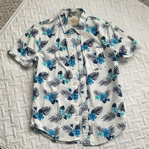Hollister Other - Hollister White Shirt with Blue Floral Print